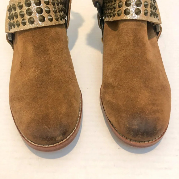 NEW RARE Zadig & Voltaire Arcade Studded Western Suede Harness Ankle Booties 5 - Picture 5 of 15